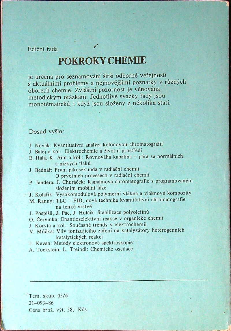 Pokroky chemie. Organická fotochemie v obrazech, schématech a tabulkách