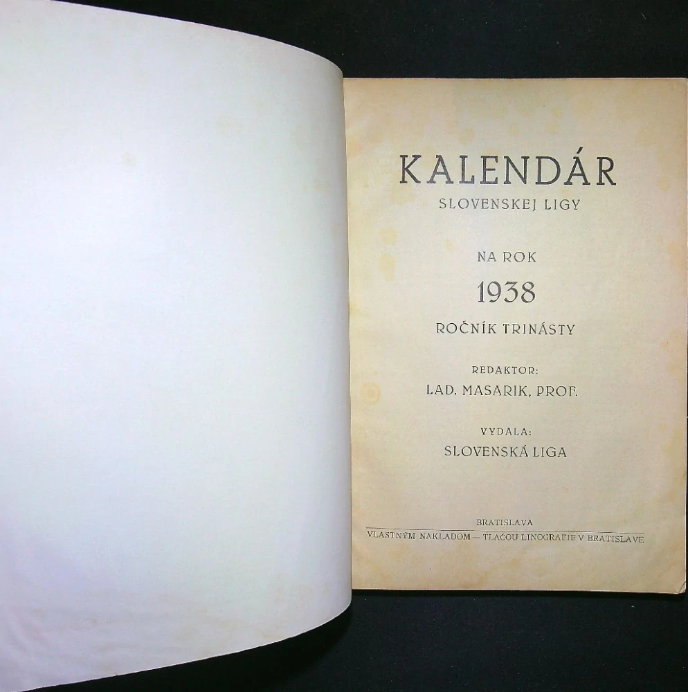 Kalendár Slovenskej ligy 1938