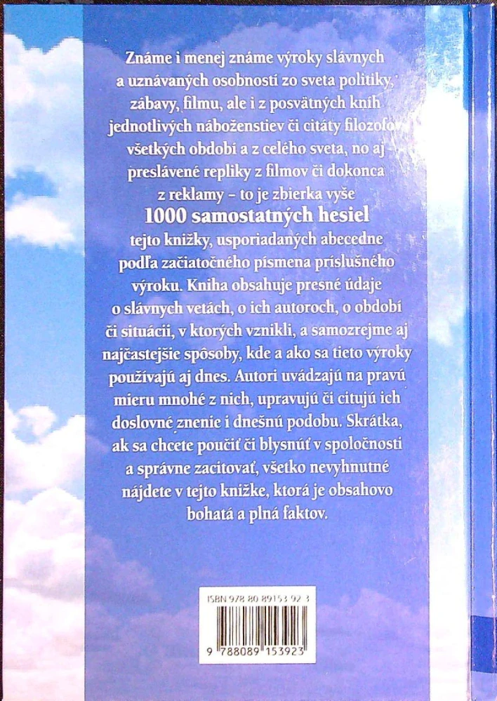 Najznámejšie výroky, citáty, príslovia