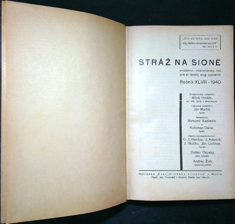 Stráž na Sione 1940