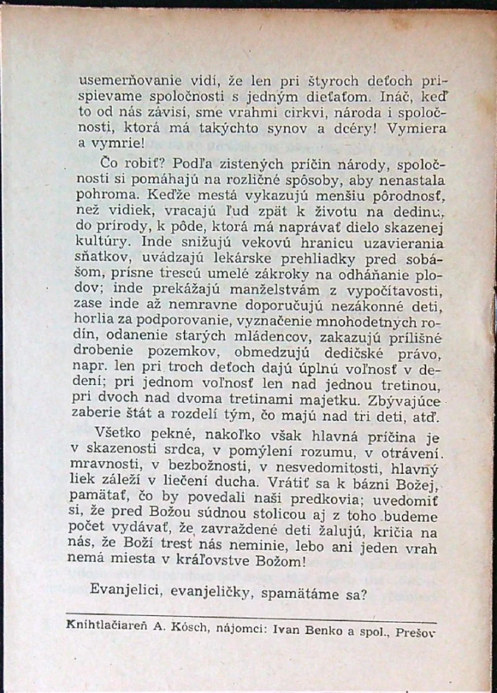 Evanjelici, ešte raz na stráž!