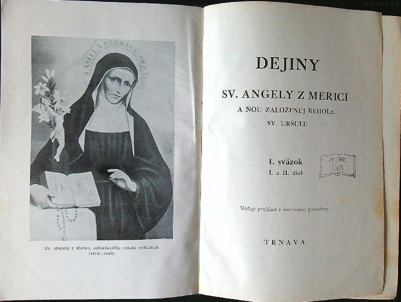 Dejiny sv. Angely z Merici I. - III.