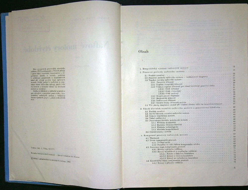 Naftové motory čtyřdobé 1. díl 1962