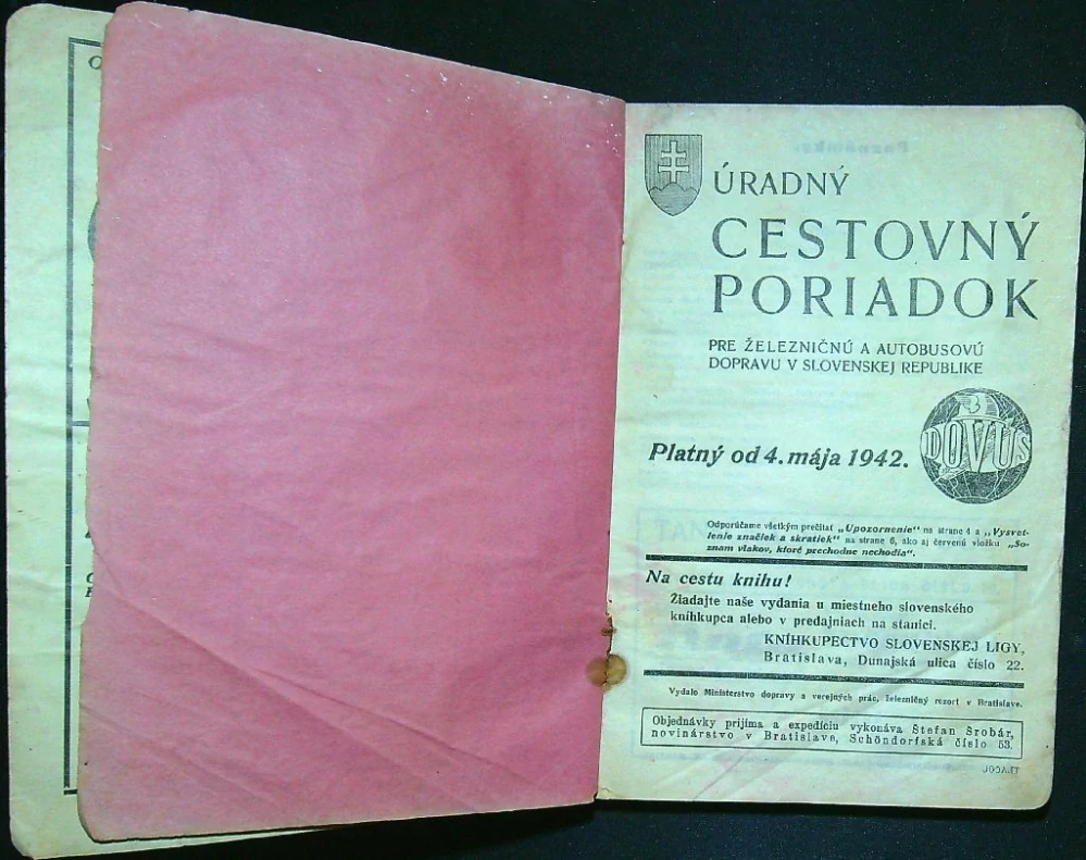 Úradný cestovný poriadok 1942
