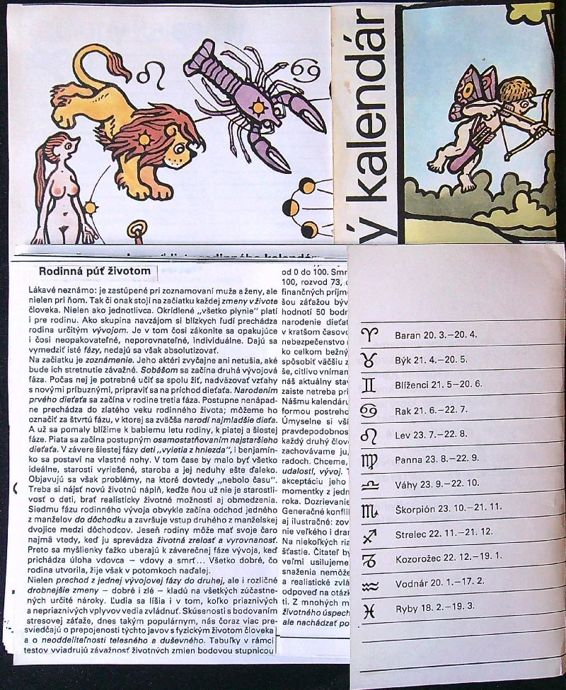 Rodinný kalendár 1989