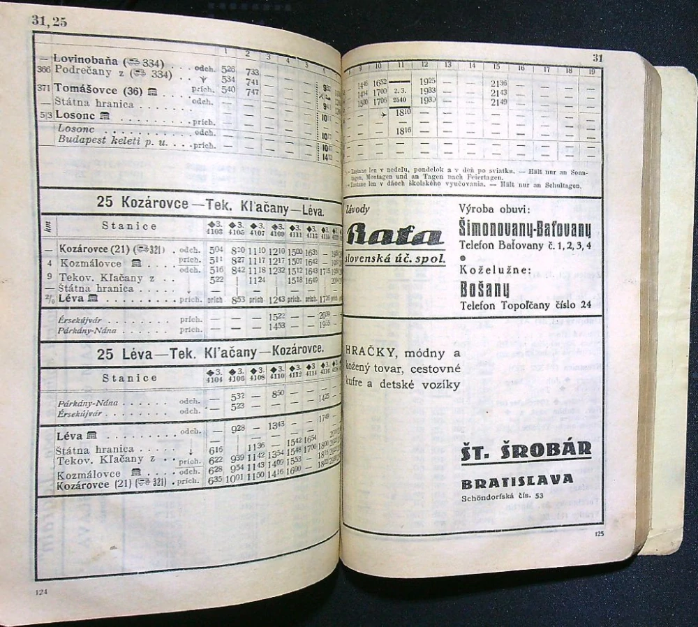Úradný cestovný poriadok 1942
